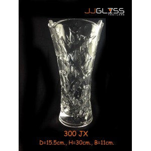 AMORN) Vase 300 JX - แจกันแก้วคริสตัล เจียระไน 